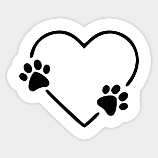 Dog Heart Dog Paw Dog Mom Dog Mama Sticker